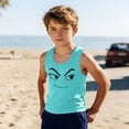 thumbnail image 2 of Boys Manga Style Sleeveless Tank Top - Soft Stretchy Breathable 95 Polyester 5 Spandex Cool Summer Tee for Kids Active Play, Fresh Green,Size 4 T, 2 of 6