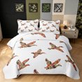 thumbnail image 2 of Manfei Abstract Duck Camo Twin Quilt Set, Contemporary Art Camouflage Twin Coverlet Set, White Tan, 2 Pieces, 1 Bedspread and 1 Pillowcase, 2 of 7