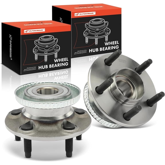A-Premium 2 x Rear Wheel Bearing and Hub Assembly with ABS Ring & 5-Lug Compatible with Ford Taurus 1993-2007 & Lincoln Continental 1993-2002 & Mercury Sable 1993-2005