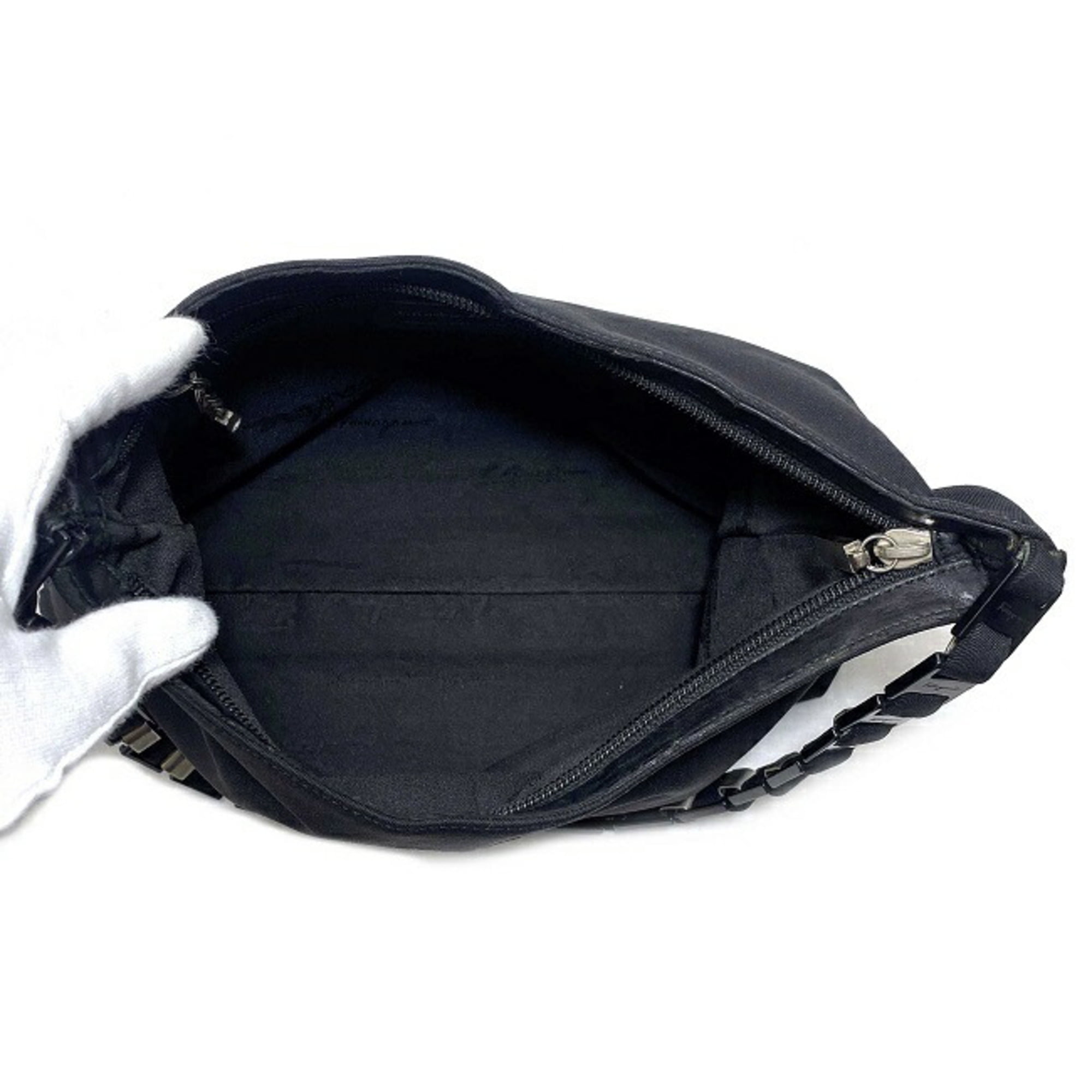 Authenticated Used Salvatore Ferragamo Shoulder Bag Black AQ