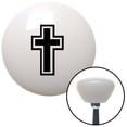 thumbnail image 1 of Black Christian Cross White Retro Shift Knob with M16 x 1.5 Insert Shifter Auto, 1 of 1