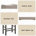 thumbnail image 5 of Tan Linen & Weathered Gray Finish Counter Height Stools (Set of 2) - Solid Wood with Backless Design, 5 of 5