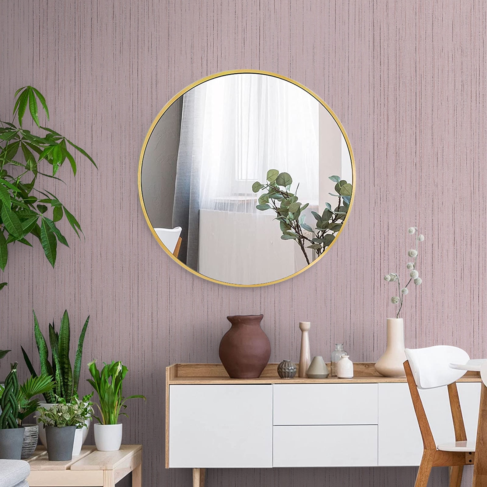 CHIHUT 17.7"x236" Light Pink Wallpaper Grasscloth Textured Peel and Stick Wallpaper Adhesive Vinyl