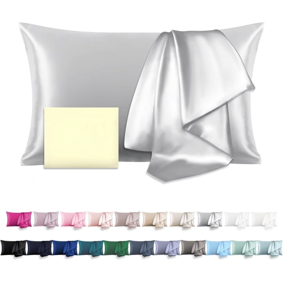 Soft Silver Grey Mulberry Silk Pillowcase 20"X26" With Hidden Zipper