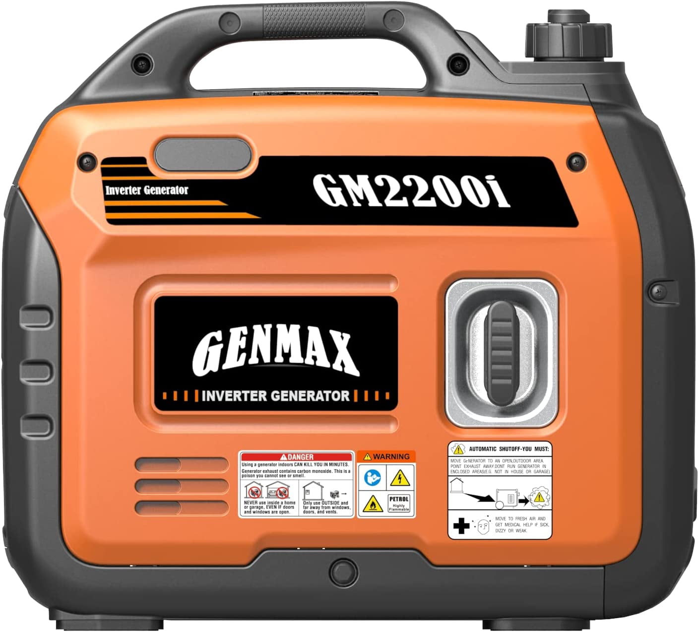 GENMAX Portable Inverter Generator，2200W ultra-quiet gas engine, EPA Compliant, Eco-Mode Feature, Ultra Lightweight for Backup Home Use & Camping GM2200i)