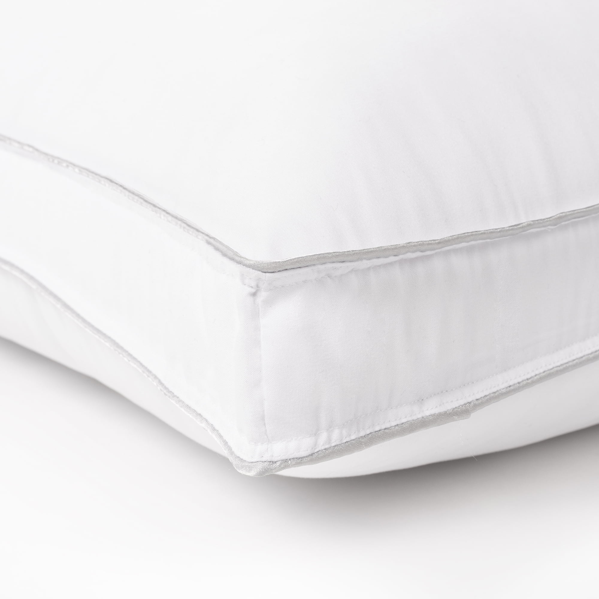 Superior Solid Microfiber Medium Density Pillow with Gusset, Set of 2, Queen