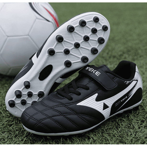 Chaussures de football pour Enfants Velcro Boucle Garçons et Filles  Primaire Pointe Antidérapante Chaussures d'Entraînement Respirantes 