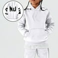 thumbnail image 2 of LUOGENLI Boys Hoodies Size 8-10 Girls Hoodies & Sweatshirts Letter Print Casual Long Sleeve Hooded Sweatshirt for Girls Stylish Athletic Wear for Youngsters（6 14Y） White Size 4-5 Years, 2 of 7