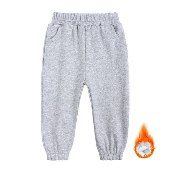 Hjtefg Kids' Thermal Leggings - Soft Lined Pants for Boys & Girls | Warm Full-Length Bottoms | Stretchy Jogger-Style Playwear for Cold Weather,Color: 2-Grey Size: 2-3 Years