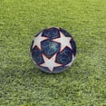 thumbnail image 3 of Balón Fútbol Soccer #4 Termosellado PU Resistente Entrenamiento Juego Estrellas Azul Blanco, 3 of 5