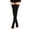 Black, variant on Women's Knit Vertical Stripe Seasonal Over The Knee Long Socks Yoga Sports Casual Socks