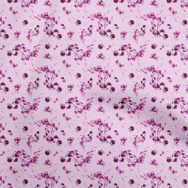 oneOone Polyester Spandex Pastel Purple Fabric Abstract Floral Sewing Craft Projects Fabric Prints By Yard 56 Inch Wide