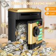 thumbnail image 5 of Piggy Bank, Electronic Piggy Bank for Kids Boys Girls with Password and Fingerprint Unlocking Simulation, Money Bank Kids Safe Toys for 3 4 5 6 7 8 9 10 Year Old Boy Girl (Gold), 5 of 6