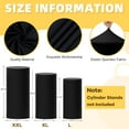 thumbnail image 3 of ABPETE Cylinder Pedestal Covers Set of 3 Black Cylinder Stands for Party Covers Spandex Pedestal Cover Cylinders Liner for Parties Cake Plinth Stand Fabric for Prom Birthday Baby Shower Decoration, 3 of 12