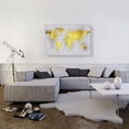 thumbnail image 2 of ARTCANVAS Yellow Gray World Map Canvas Art Print - Size: 40" x 26" (1.50" Deep), 2 of 9