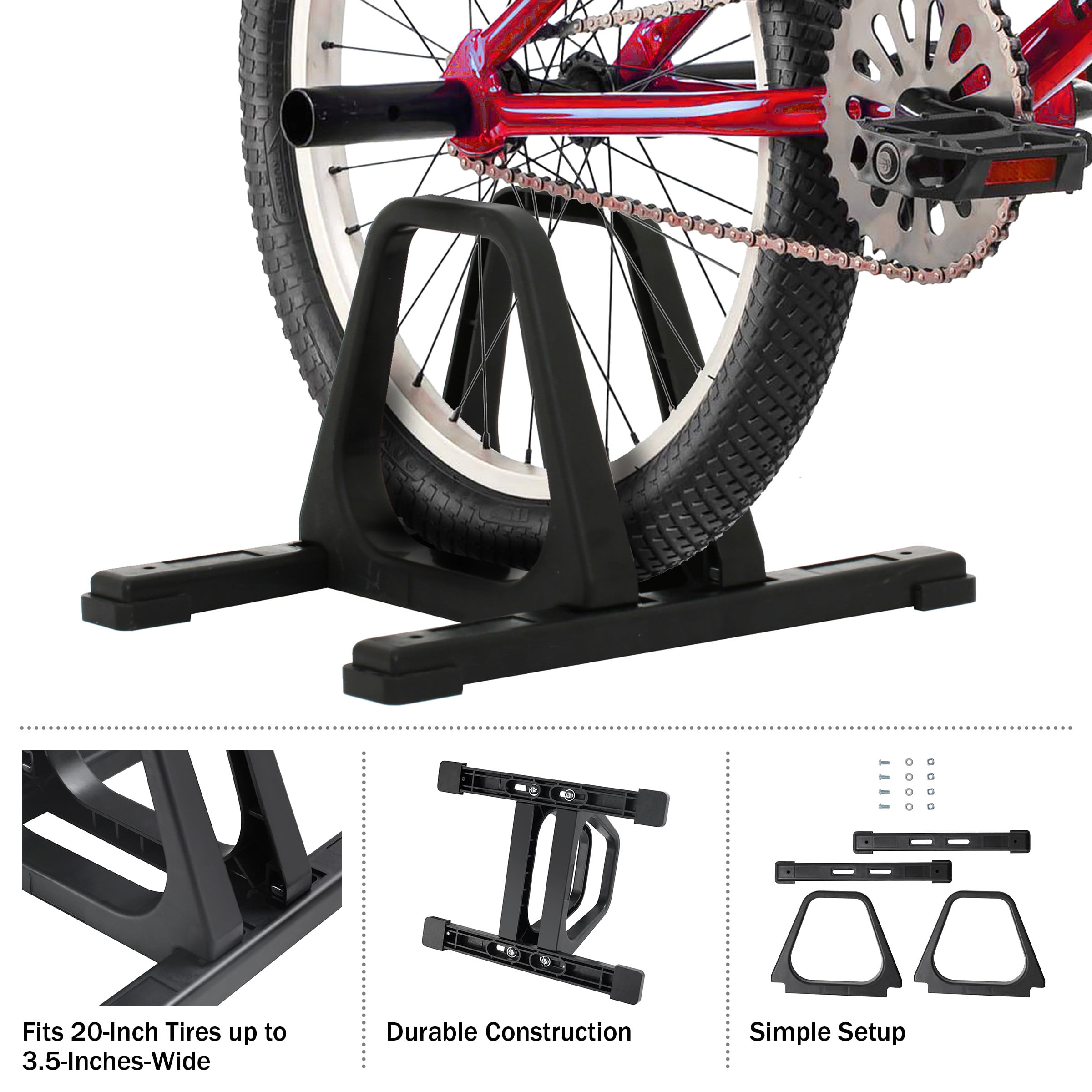 DTX Intl RAD Cycle Portable Floor Rack Bike Stand for Smaller Bikes, Black