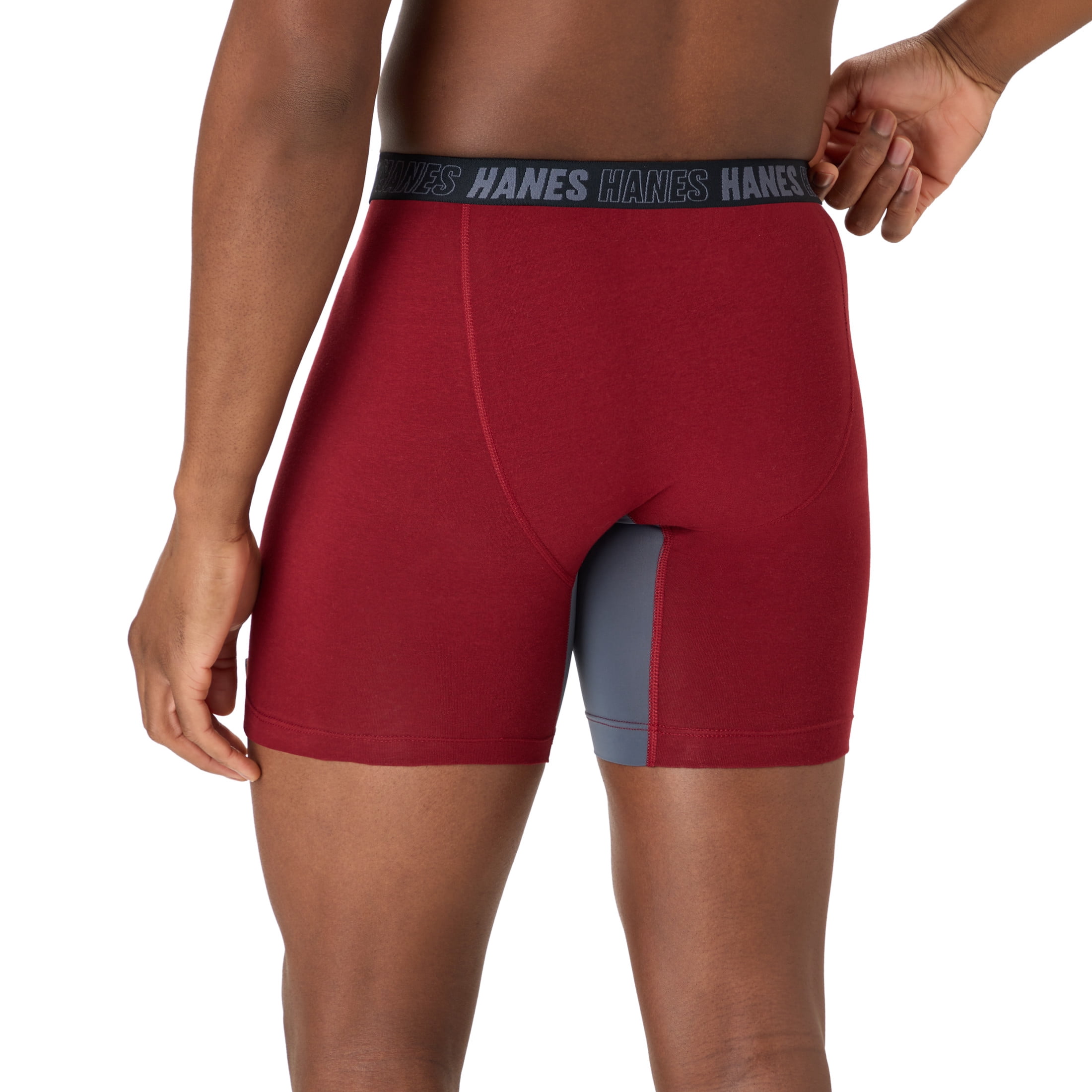 Hanes Mens Underwear Boxer Briefs, 3-Pack, Moves Anti-Chafe Men's Boxer Briefs MACCD3