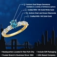 thumbnail image 2 of Gem Stone King 14K Two Tone Gold London Blue Topaz and Lab Grown Diamond Engagement Ring for Women | 1.50 Cttw | Oval 6X4MM | Gemstone November Birthstone | Size 8, 2 of 6