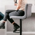 thumbnail image 2 of Heavenly Collection Grey Tufted Adjustable Stool, 2 of 8