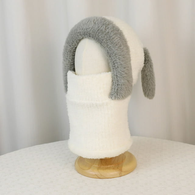 hengsof One Piece Hat Children's Winter Warm Elastic Soft Ear Protection Knitted Scarf Face Mask Hat Beanie