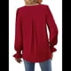 thumbnail image 4 of Blusas de Larga para Mujer 2025, Elegantes, Informales, con Cuello en V, Tipo Túnica, Blusa Holgada de para el Trabajo. Vino Tinto L, 4 of 6