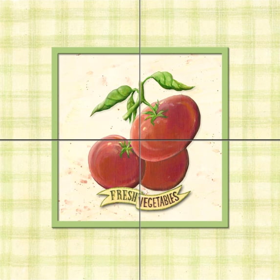 Tile Mural Kitchen Backsplash - CA-Tomatoes - by Charlene Audrey