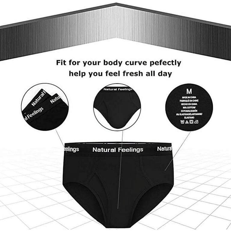 Natural Feelings Cotton Mens Underwear Briefs Dailywear Soft Mid Rise  Briefs for Men