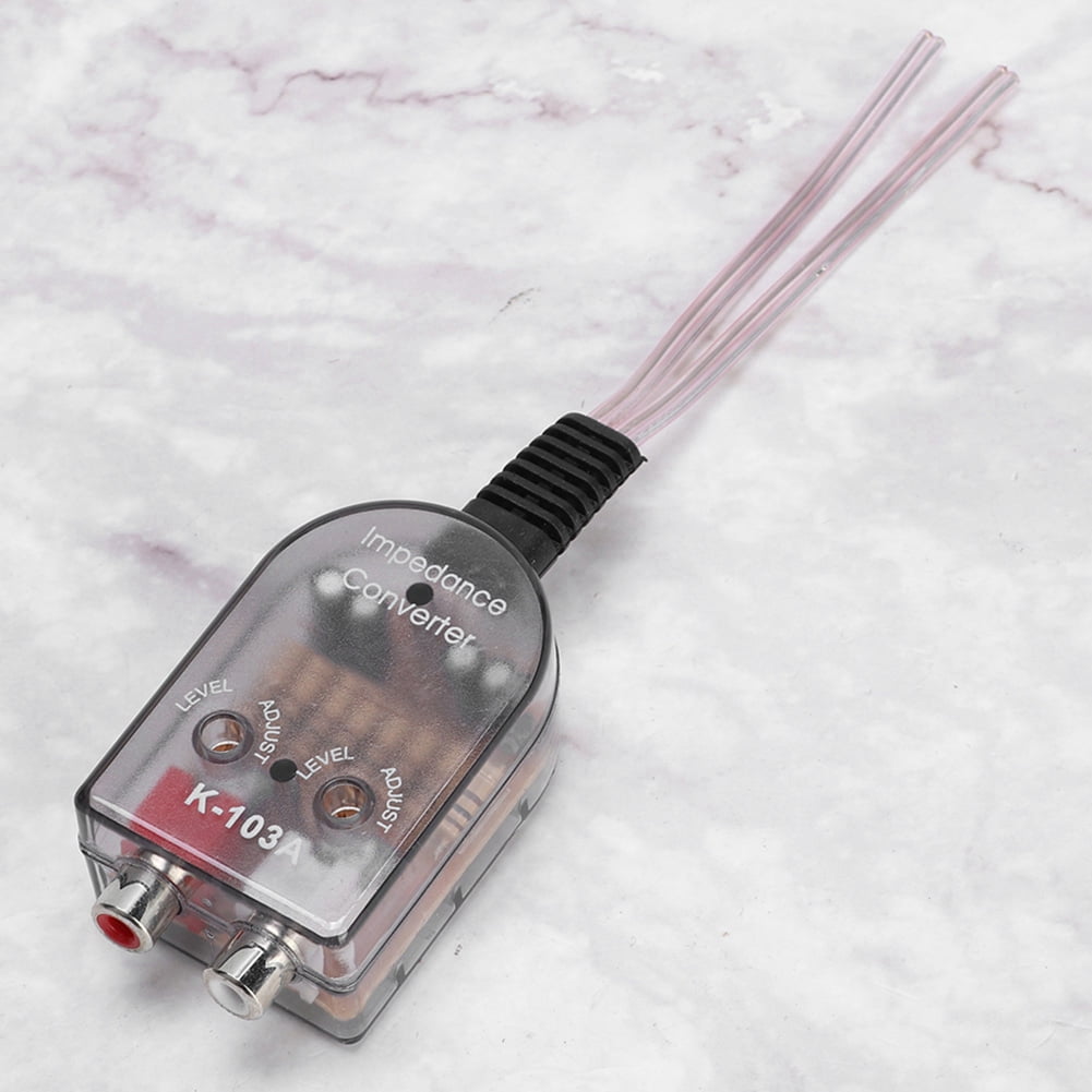 Tebru Car Audio Converter, Car Stero Adjustable Speaker High To Low RCA