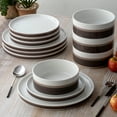thumbnail image 3 of Noritake ColorStax Stripe Brown 12-Piece Dinnerware Set, Service for 4, 3 of 7