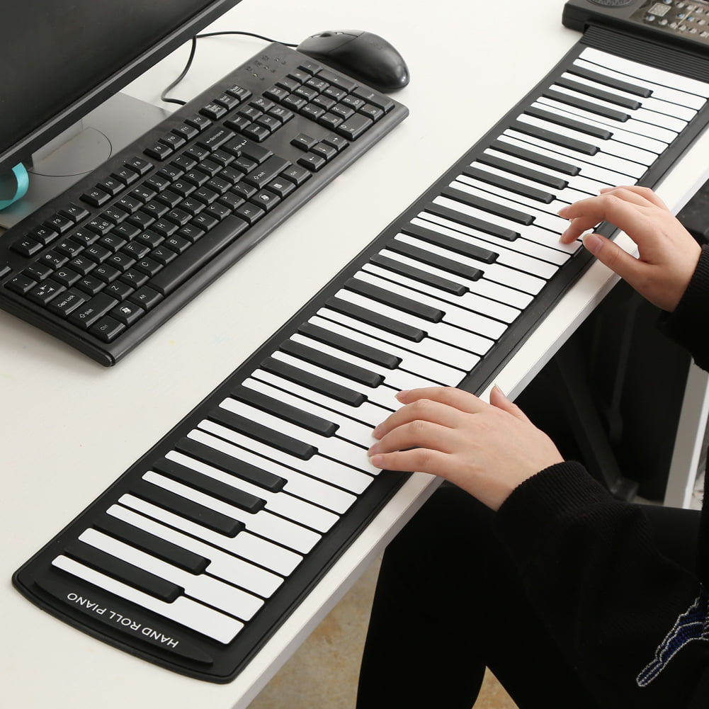 Roll up Keyboard Piano with 128 Tones,128 Rhythm Music Enthusiast Electronic 61-Keys Keyboard Piano Suitable for Children Beginners Family Fun Kids Professional Players 45 Demo Songs