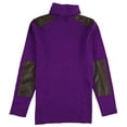 thumbnail image 2 of Ralph Lauren Womens Ribbed Elbow Faux Leather Patch Pullover Sweater, Purple, Plus Size, 2X, 2 of 2
