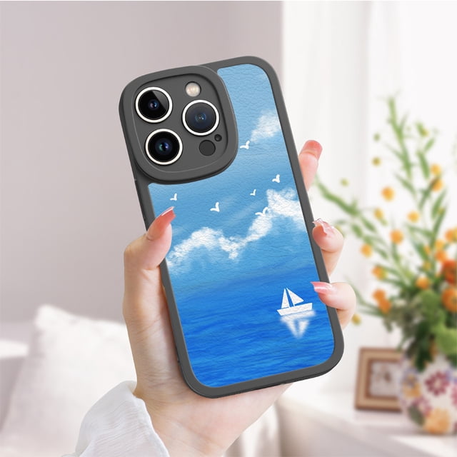 Proteja su iPhone con una funda de goma de TPU con estampado de dibujos animados creativo y minimalista