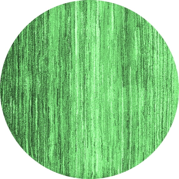 Ahgly Company Indoor Round Abstract Emerald Green Contemporary Area Rugs, 5' Round