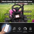 thumbnail image 3 of Funcid 24 Volt Ride on Toys with Remote, 5 AH Electric Ride on Vehicles for Kids, 240W Ride on Tractor, Power Car Wheels w/ Detachable Trailer, Bluetooth, Music, Taillight & Light Switch, Pink, 3 of 7