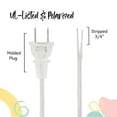 thumbnail image 3 of I Like That Lamp 8 Ft Silver Lamp Cord, Vinyl Covered Replacement Electrical Wire, DIY Repair for Table & Floor Lighting Fixtures, Polarized Molded Plug, UL Listed, 300 Volts, Safe in USA, 3 of 9