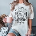 thumbnail image 5 of No City Lights Just Campfire Nights T-Shirt, White and Natural Camping Tee for Stargazing Campers, 5 of 9