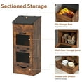 thumbnail image 6 of JOIVI Potato Storage Wood Bin, Wooden Bread Storage Bins with Removable Drawer & 2 Doors, 16'' Onion Organizer with Grocery Section, Vegetable Organization Cabinet for Kitchen, Rustic Brown, 6 of 9