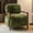 Green_Short Pile, variant on Aenkyo Yeti Contemporary Faux Fur Accent Chair with Walnut Wood Arms, White
