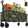 thumbnail image 1 of Vagón plegable HIKEMOON de 34 pulgadas, extra largo, 360 kg de capacidad, color verde, 1 of 9