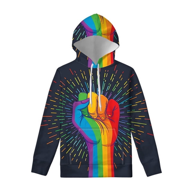 Sweat à Capuche Motif Rayures pour Hommes Femmes Imprimé 3D LGBT Gay Pride Manches Longues Sweat à Capuche Pull de Rue