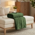 thumbnail image 5 of Superior Alaska Diamond Fleece Blanket 90" x 106", Lightweight Soft Bed Blankets, King Size, Green, 5 of 9