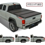 Kikito Professional FRP Hard Tri-Fold Truck Bed Tonneau Cover for 2016-2021 Tacoma 5ft (59.8-60.5in) Bed for Models with or Without The Deckrail System