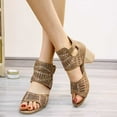 thumbnail image 5 of Nrmvnmi Summer Heels for Women Open Toe Boho Booties Cutout High Heel Chunky Block Sandals Brown Mothers Day Gifts, 5 of 8