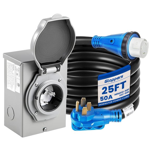 Cable para generador y caja de entrada de energía Gloppers 25 pies 50 A