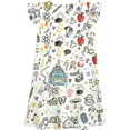 thumbnail image 6 of YAYUBA Toddler Girls Back to School Print Dresses Pencil Flutter Sleeve Clothes School Outfits First Day Of School Outfits for Girls 3-4 Years Light Blue, 6 of 6