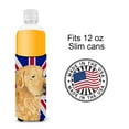 thumbnail image 4 of Golden Retriever with English Union Jack British Flag Ultra Hugger for slim cans, 4 of 6