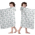 thumbnail image 4 of Light Blue Christmas Snowman Pattern Hooded Bath Towel，60"x35" for Ages 3 To 12 Kids, Quick Dry Lightweight Soft Microfiber Hood Beach Towel Cover Up for Kids, 4 of 7