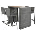 thumbnail image 4 of taoruifang Outdoor Patio Wicker Bar Set 5-pieces Wicker and Acacia Wood Bar Set with 4 Chairs and 1 Table, Brown Wood/Gray, 4 of 18