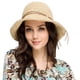 thumbnail image 4 of Sombrero de paja, gorras de ala ancha para mujer, sombreros de paja plegables para playa de verano, sombrero de playa para el sol para mujer, ala ancha, 4 of 6