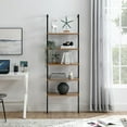 thumbnail image 5 of SWAREY 5-Tiers P2 MDF Bookcase Ladder Shelf Brown/Black, 5 of 10